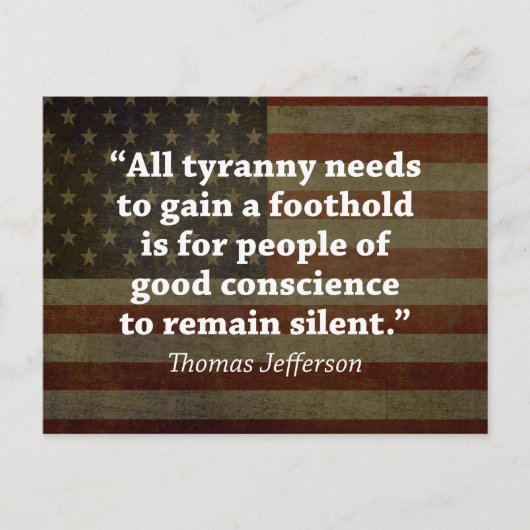 トマス・ジェファーソン引用文 ポストカード (正面)