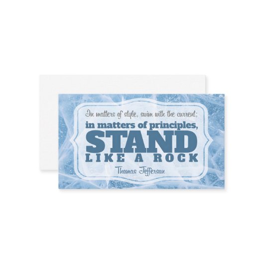 トマス・ジェファーソン感動的引用文「原理」 ノートカード (正面/裏面インサイチュ)