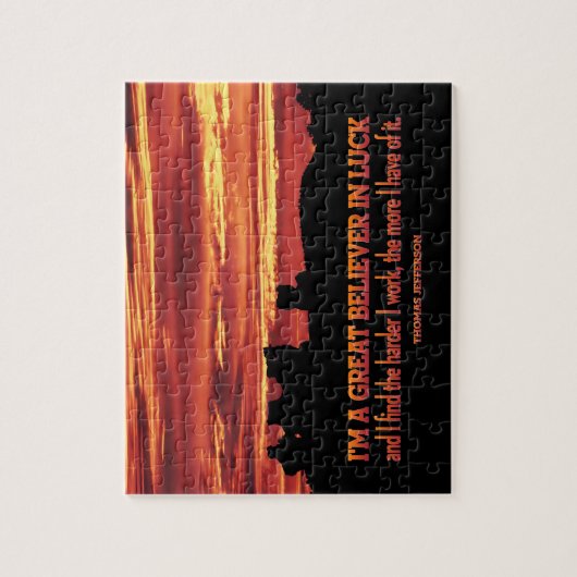 トマス・ジェファーソン感動的引用文「Luck」 ジグソーパズル (縦)
