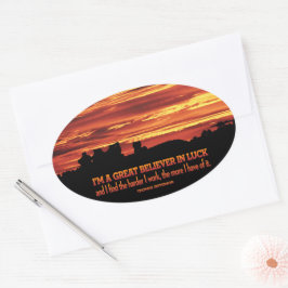 トマス・ジェファーソン感動的引用文「Luck」 楕円形シール