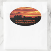 トマス・ジェファーソン感動的引用文「Luck」 楕円形シール (バッグ)