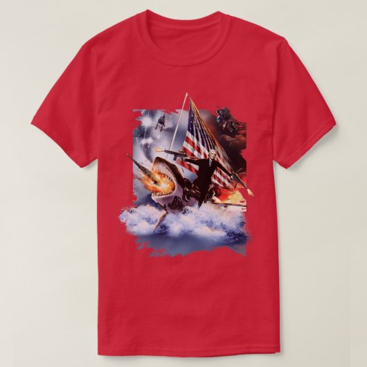 トマス・ジェファーソン・ライディング・サメ Tシャツ (デザイン正面)