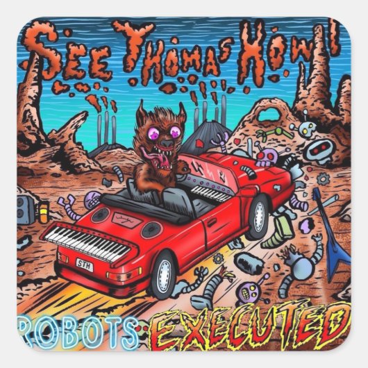 トマス・ハウル・ロボット実行ステッカーを参照 スクエアシール (正面)