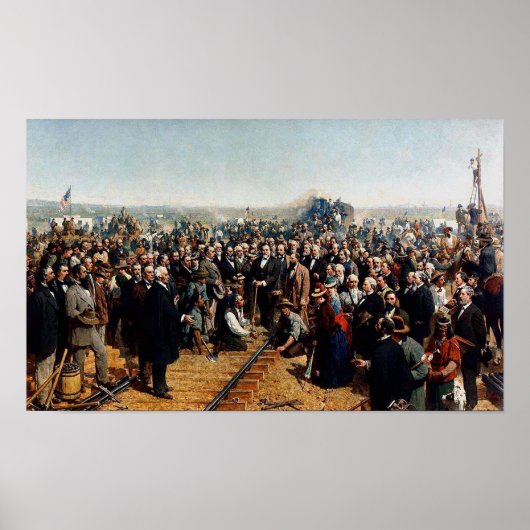 トマス・ヒルによる最後のスパイク–1881年日付 ポスター (正面)