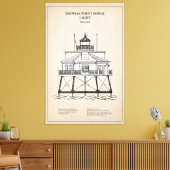 トマス・ポイントショールライトハウス – メリーランド – SBD キャンバスプリント (インサイチュ (リビング))