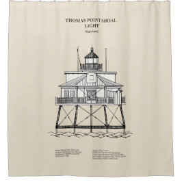 トマス・ポイントショールライトハウス – メリーランド – SBD シャワーカーテン