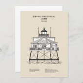 トマス・ポイントショールライトハウス – メリーランド – SBD ノートカード (正面/裏面)