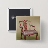 トマスChippendale、c.1760著肘掛け椅子 缶バッジ (正面&裏面)