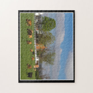 トマスMinutolo著11x14パズルを牧草を食べている牛 ジグソーパズル