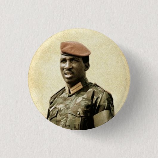 トマスSankara -ブルキナファソ-アフリカの大統領 缶バッジ (正面)