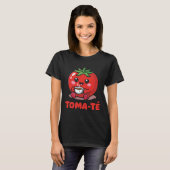 トマテでダジャレの先生 スペイン語教師 学校 Tシャツ (正面フル)