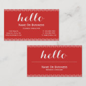 トマトあいさつ赤と白ユニークメッセージの文字 名刺 (正面/裏面)