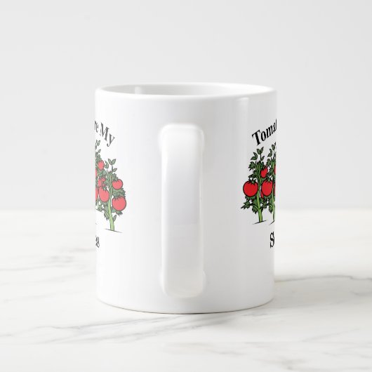 トマトおもしろいは私の土の仲間 ジャンボコーヒーマグカップ (裏面)