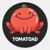 トマトおもしろいトマトトアドプンダークBG ラウンドシール (正面)