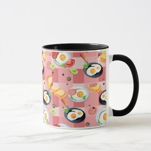 トマトおよび卵焼きパターン マグカップ (右)