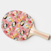 トマトおよび卵焼きパターン 卓球ラケット (横)