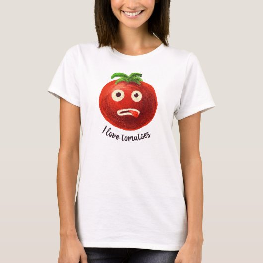 トマトかわいいおもしろい野菜 Tシャツ (正面)