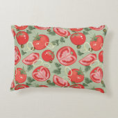 トマトが付いている抽象的なパターン アクセントクッション (裏面)