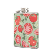 トマトが付いている抽象的なパターン フラスク (左)