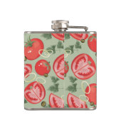 トマトが付いている抽象的なパターン フラスク (裏面)