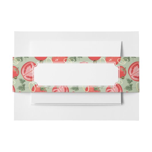 トマトが付いている抽象的なパターン 招待状ベリーバンド (正面例)