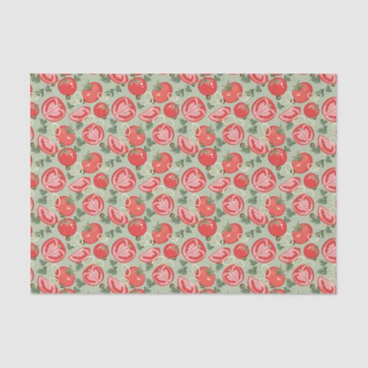 トマトが付いている抽象的なパターン 薄葉紙 (正面)