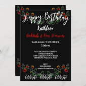 トマトつる植物フォトガーデンパーティー誕生日招待状 招待状 (正面/裏面)