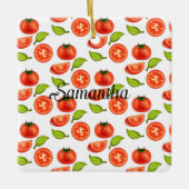 トマトとオレガノリーフ セラミックオーナメント (正面)