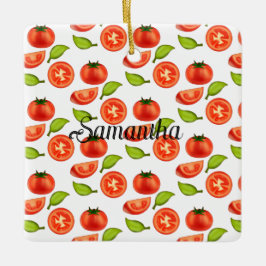 トマトとオレガノリーフ セラミックオーナメント