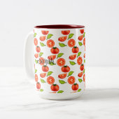 トマトとオレガノリーフ ツートーンマグカップ (正面左)