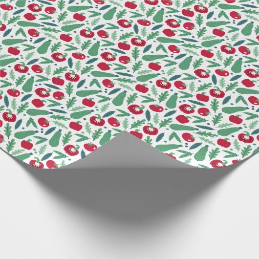 トマトとキュウリの野菜パターン ラッピングペーパー (角)