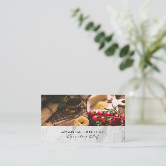 トマトとパスタ 名刺 (スタンド正面)