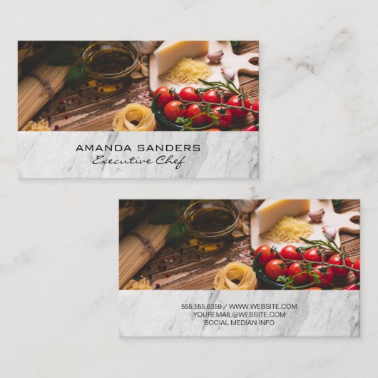 トマトとパスタ 名刺 (正面/裏面)