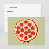 トマトとマッシュルームのピザレシピカード ポストカード (正面/裏面)