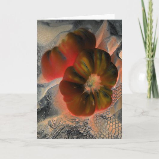 「トマトとレース」デジタルで変更された静物生活 カード (正面)