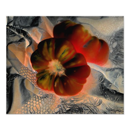 「トマトとレース」デジタルで変更された静物生活 フォトプリント (正面)