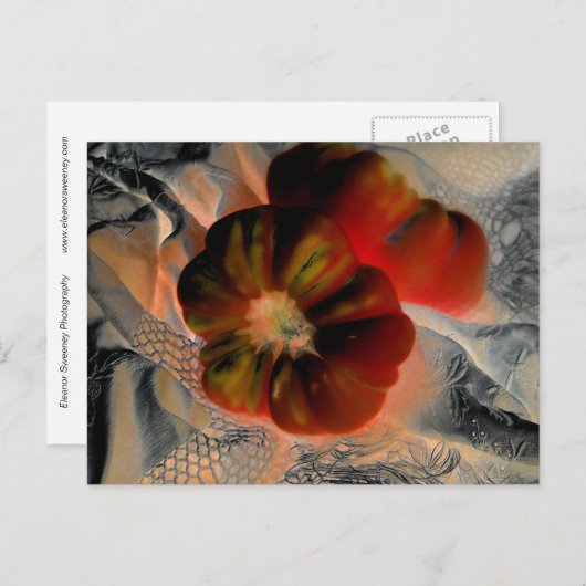 「トマトとレース」デジタルで変更された静物生活 ポストカード (正面/裏面)