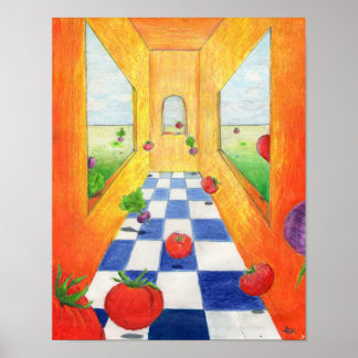 トマトと大根キッチンプリントサラダパーティー! ポスター