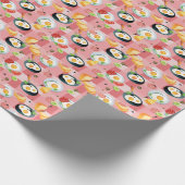 トマトと揚げ卵のパターン ラッピングペーパー (角)