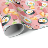 トマトと揚げ卵のパターン ラッピングペーパー (ロールコーナー)