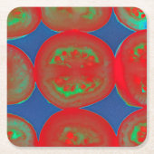 トマトのスライス スクエアペーパーコースター (正面)