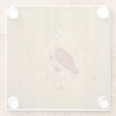 トマトのチョーク概要血液スパッタ犯罪現場 ガラスコースター (裏面)