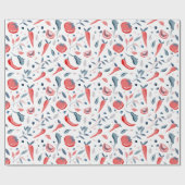 トマトのニンジン野菜パターン ラッピングペーパー (フラット)