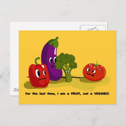 トマトのユーモア ポストカード (正面/裏面)