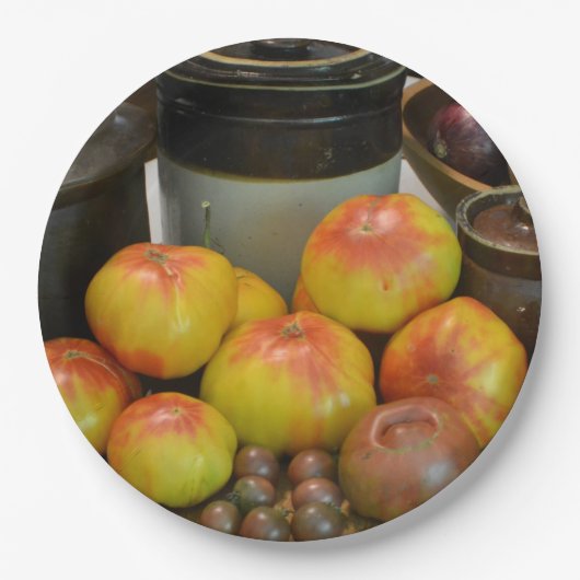 トマトの収穫 ペーパープレート (正面)