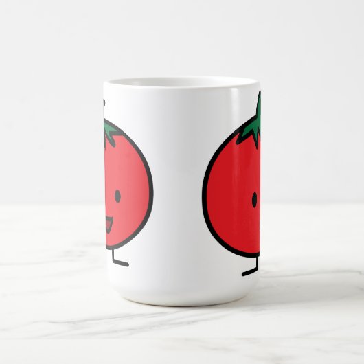 トマトの幸せで巨大なマグ コーヒーマグカップ (中央)