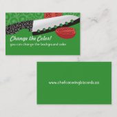 トマトの料理をスライスする装飾的なシェフのナイフ 名刺 (正面/裏面)