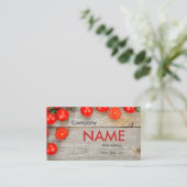 トマトの新しいジュースの野菜菜食主義カード 名刺 (スタンド正面)