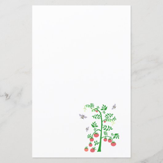 トマトの植物とミツバチ (裏面)