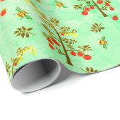 トマトの植物とミツバチ ラッピングペーパー (ロールコーナー)